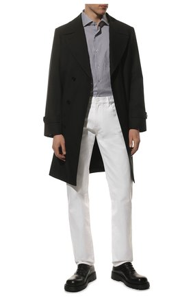 Мужская хлопковая рубашка TOM FORD синего цвета по цене 58550 руб., арт. 3FT742/94S3AX | Фото 2 Мужская хлопковая рубашка TOM FORD синего цвета, арт. 3FT742/94S3AX | Фото 2 (Длина (для топов): Стандартные; Рукава: Длинные; Материал внешний: Хлопок; Случай: Повседневный; Принт: Полоска; Рубашки М: Regular Fit; Манжеты: На пуговицах; Стили: Кэжуэл; Воротник: Акула)
