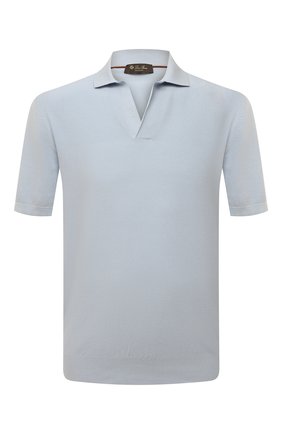 Мужское поло из хлопка и шелка LORO PIANA серо-голубого цвета по цене 95800 руб., арт. FAM0531 | Фото 1 Мужское поло из хлопка и шелка LORO PIANA серо-голубого цвета, арт. FAM0531 | Фото 1 (Длина (для топов): Стандартные; Рукава: Короткие; Материал внешний: Шелк, Хлопок; Застежка: Открытый ворот; Кросс-КТ: Трикотаж; Стили: Кэжуэл)