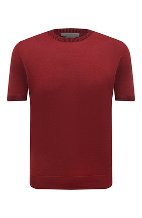 Мужской джемпер из шелка и хлопка CORNELIANI бордового цвета по цене 39950 руб., арт. 89M554-2125102/00 | Фото 1 Мужской джемпер из шелка и хлопка CORNELIANI бордового цвета, арт. 89M554-2125102/00 | Фото 1 (Материал внешний: Шелк, Хлопок; Длина (для топов): Стандартные; Рукава: Короткие; Мужское Кросс-КТ: Джемперы; Принт: Без принта; Вырез: Круглый; Стили: Кэжуэл)