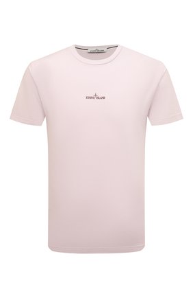 Мужская хлопковая футболка STONE ISLAND светло-розового цвета, арт. 76152NS94 | Фото 1 (Материал внешний: Хлопок; Рукава: Короткие; Длина (для топов): Стандартные; Принт: С принтом; Стили: Кэжуэл)
