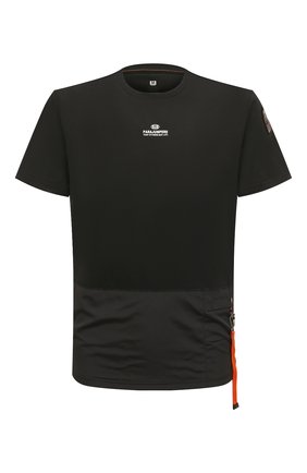 Мужская комбинированная футболка PARAJUMPERS черного цвета, арт. 22SM-PM TEE RE08/CLINT | Фото 1 (Материал внешний: Хлопок; Длина (для топов): Стандартные; Рукава: Короткие; Принт: С принтом; Стили: Спорт-шик)