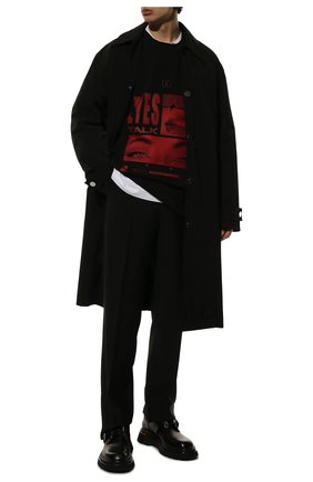 Мужской хлопковый свитшот DOLCE & GABBANA черного цвета, арт. G9NV7Z/HU7K8 | Фото 2 (Материал внешний: Хлопок; Рукава: Длинные; Длина (для топов): Удлиненные; Принт: С принтом; Мужское Кросс-КТ: свитшот-одежда; Стили: Гранж)