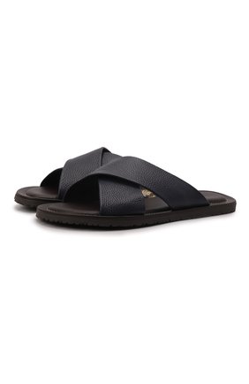 Мужские кожаные шлепанцы CORNELIANI темно-синего цвета по цене 23150 руб., арт. 89TM86-2120968 | Фото 1 Мужские кожаные шлепанцы CORNELIANI темно-синего цвета, арт. 89TM86-2120968 | Фото 1 (Материал внутренний: Натуральная кожа; Материал внешний: Кожа)