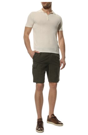 Мужские шорты из хлопка и льна CORNELIANI хаки цвета по цене 37100 руб., арт. 894EA4-2120187/00 | Фото 2 Мужские шорты из хлопка и льна CORNELIANI хаки цвета, арт. 894EA4-2120187/00 | Фото 2 (Материал внешний: Хлопок, Лен; Длина Шорты М: До колена; Мужское Кросс-КТ: Шорты-одежда; Принт: Без принта; Стили: Милитари; Силуэт М (брюки): Карго; Случай: Повседневный)