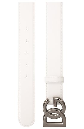 Мужской кожаный ремень DOLCE & GABBANA белого цвета, арт. BC4693/AQ765 | Фото 3 (Случай: Повседневный; Материал: Натуральная кожа)