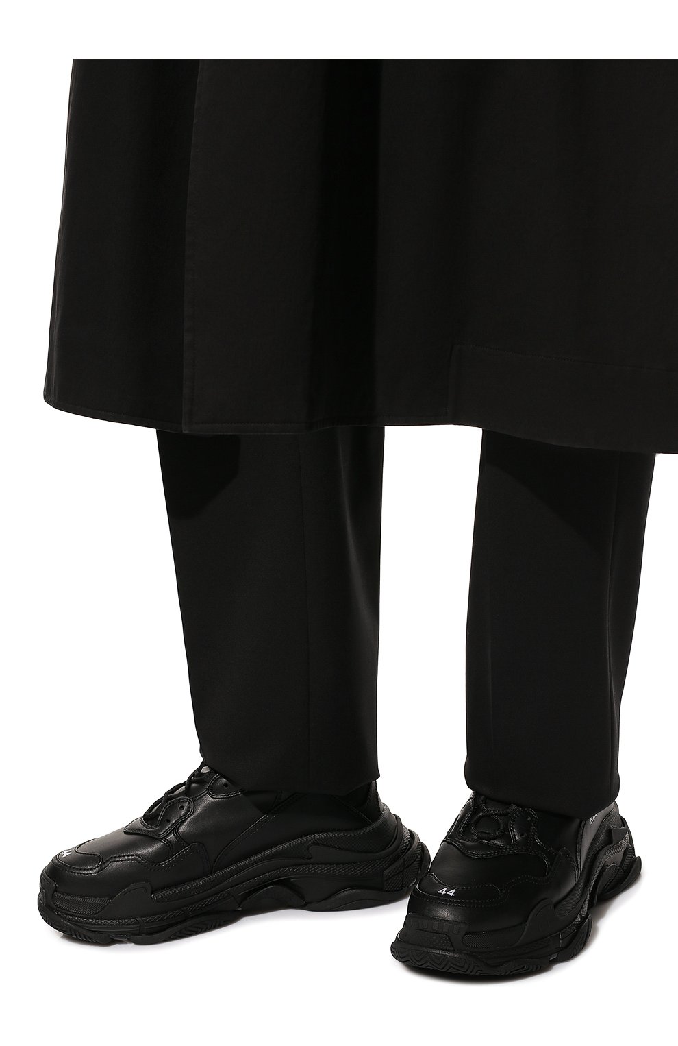 Мужские кроссовки triple s BALENCIAGA черного цвета, арт. 536737/W2FA5 | Фото 3 (Материал внешний: Экокожа; Стили: Классический; Материал утеплителя: Без утеплителя; Материал внутренний: Текстиль)