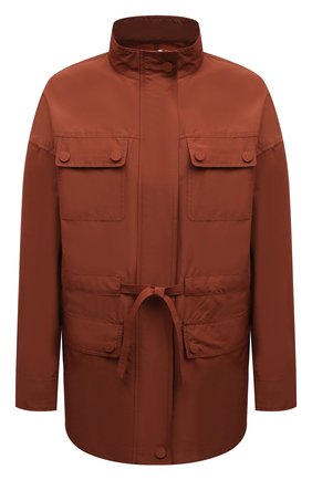 Женская куртка YVES SALOMON коричневого цвета, арт. 22EYV02973CTEW | Фото 1 (Рукава: Длинные; Материал внешний: Хлопок, Синтетический материал; Длина (верхняя одежда): Короткие; Стили: Кэжуэл; Кросс-КТ: Куртка)