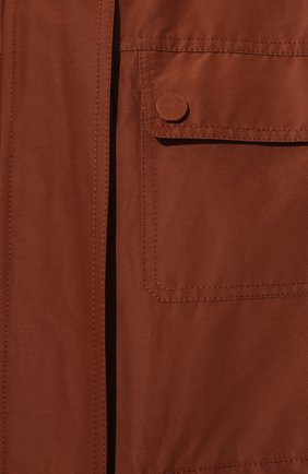 Женская куртка YVES SALOMON коричневого цвета, арт. 22EYV02973CTEW | Фото 5 (Кросс-КТ: Куртка; Рукава: Длинные; Материал внешний: Синтетический материал, Хлопок; Длина (верхняя одежда): Короткие; Стили: Кэжуэл)