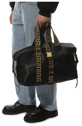 Мужская текстильная дорожная сумка VERSACE черного цвета, арт. 1003362/DNYGR3 | Фото 2 (Размер: large; Материал: Текстиль)