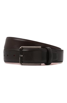 Мужской кожаный ремень SANTONI темно-коричневого цвета по цене 37200 руб., арт. CM35VC003B91GVVDT50 | Фото 1 Мужской кожаный ремень SANTONI темно-коричневого цвета, арт. CM35VC003B91GVVDT50 | Фото 1 (Случай: Формальный; Материал: Натуральная кожа)