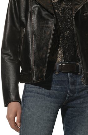 Мужской кожаный ремень SANTONI темно-коричневого цвета, арт. CM35VC003B91GVVDT50 | Фото 2 (Случай: Формальный; Материал: Натуральная кожа)