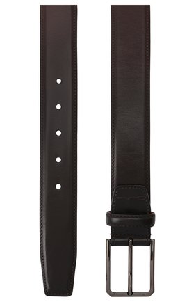 Мужской кожаный ремень SANTONI темно-коричневого цвета, арт. CM35VC003B91GVVDT50 | Фото 3 (Материал: Натуральная кожа; Случай: Формальный)