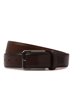 Мужской кожаный ремень SANTONI коричневого цвета по цене 37200 руб., арт. CM35VC003B91GVVDT29 | Фото 1 Мужской кожаный ремень SANTONI коричневого цвета, арт. CM35VC003B91GVVDT29 | Фото 1 (Случай: Формальный; Материал: Натуральная кожа)