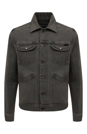 Мужская джинсовая куртка TOM FORD серого цвета, арт. BZJ40/TFD116 | Фото 1 (Рукава: Длинные; Длина (верхняя одежда): Короткие; Материал внешний: Хлопок, Деним; Кросс-КТ: Куртка, Деним; Стили: Кэжуэл)