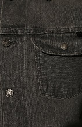 Мужская джинсовая куртка TOM FORD серого цвета, арт. BZJ40/TFD116 | Фото 5 (Кросс-КТ: Куртка, Деним; Рукава: Длинные; Материал внешний: Хлопок, Деним; Длина (верхняя одежда): Короткие; Стили: Кэжуэл)