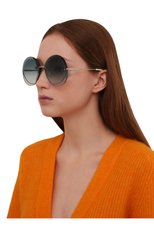 Женские солнцезащитные очки CHLOÉ бирюзового цвета, арт. CH0063S 003 | Фото 2 (Тип очков: С/з; Оптика Гендер: оптика-женское; Очки форма: Круглые)