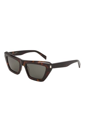 Женские солнцезащитные очки SAINT LAURENT темно-коричневого цвета, арт. SL 467 002 | Фото 1 (Тип очков: С/з; Оптика Гендер: оптика-женское; Очки форма: Cat-eye)