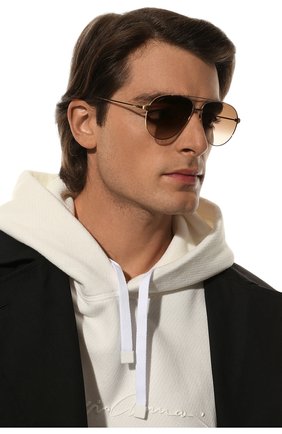 Мужские солнцезащитные очки CARTIER коричневого цвета, арт. CT0298S 007 | Фото 2 (Тип очков: С/з; Кросс-КТ: С/з-мужское; Оптика Гендер: оптика-мужское; Очки форма: Авиаторы)
