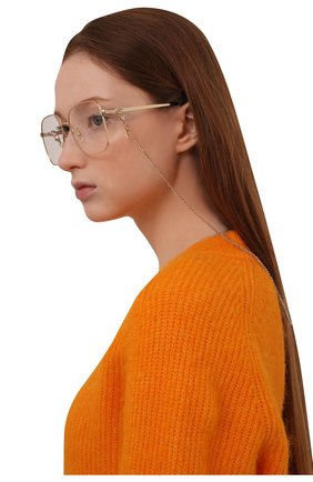 Женские оправа и цепочка GUCCI золотого цвета по цене 0 руб., арт. GG10920A 001 | Фото 2 Женские оправа и цепочка GUCCI золотого цвета, арт. GG10920A 001 | Фото 2 (Тип очков: Оправа; Очки форма: Квадратные; Оптика Гендер: оптика-женское)