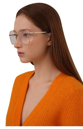 Женские оправа и цепочка GUCCI золотого цвета по цене 0 руб., арт. GG10920A 001 | Фото 3 Женские оправа и цепочка GUCCI золотого цвета, арт. GG10920A 001 | Фото 3 (Тип очков: Оправа; Очки форма: Квадратные; Оптика Гендер: оптика-женское)