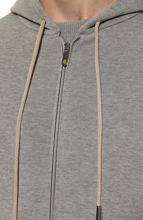 Мужской хлопковый жилет SVEVO серого цвета, арт. 46353SE22/MP46 | Фото 5 (Мужское Кросс-КТ: Толстовка-одежда; Материал внешний: Хлопок; Длина (верхняя одежда): Короткие; Стили: Кэжуэл)