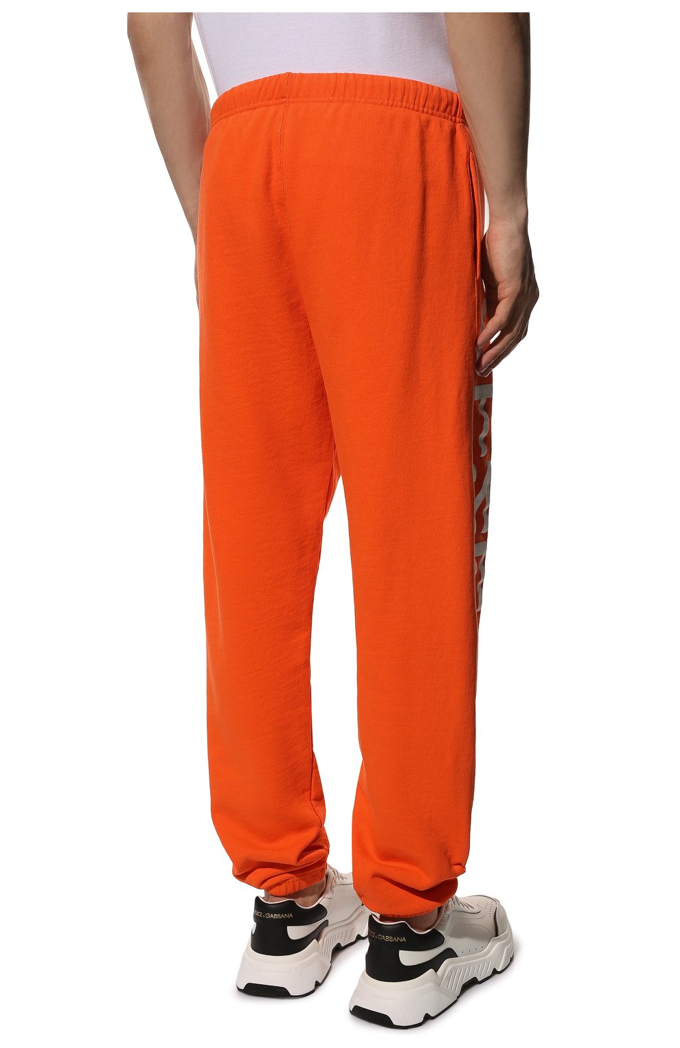 Мужские хлопковые джоггеры HERON PRESTON оранжевого цвета, арт. HMCH024C99JER0012201 | Фото 4 (Длина (брюки, джинсы): Стандартные; Материал внешний: Хлопок; Стили: Спорт-шик; Силуэт М (брюки): Джоггеры)