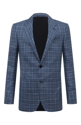 Мужской пиджак из шерсти и шелка ERMENEGILDO ZEGNA синего цвета по цене 229000 руб., арт. 348099/122520 | Фото 1 Мужской пиджак из шерсти и шелка ERMENEGILDO ZEGNA синего цвета, арт. 348099/122520 | Фото 1 (Рукава: Длинные; Длина (для топов): Стандартные; Материал внешний: Шерсть, Шелк; Материал подклада: Купро; Пиджаки М: Прямой; 1-2-бортные: Однобортные; Случай: Повседневный; Стили: Кэжуэл)