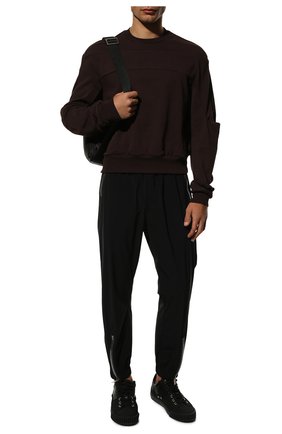 Мужской хлопковый свитшот RICK OWENS коричневого цвета по цене 62200 руб., арт. RU01B1279/BA | Фото 2 Мужской хлопковый свитшот RICK OWENS коричневого цвета, арт. RU01B1279/BA | Фото 2 (Длина (для топов): Стандартные; Рукава: Длинные; Материал внешний: Хлопок; Мужское Кросс-КТ: свитшот-одежда; Стили: Гранж; Принт: Без принта)