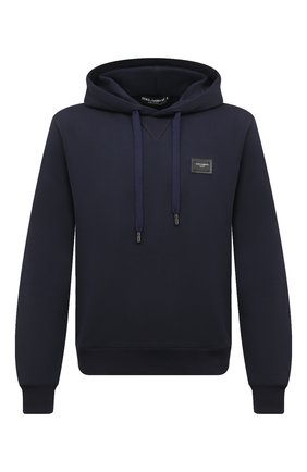 Мужской хлопковое худи DOLCE & GABBANA синего цвета по цене 59950 руб., арт. G90V2T/FU7DU | Фото 1 Мужской хлопковое худи DOLCE & GABBANA синего цвета, арт. G90V2T/FU7DU | Фото 1 (Материал внешний: Хлопок; Длина (для топов): Стандартные; Рукава: Длинные; Мужское Кросс-КТ: Худи-одежда; Принт: Без принта; Стили: Кэжуэл)