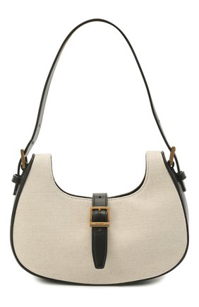 Женская сумка le fermoir SAINT LAURENT кремвого цвета, арт. 672615/95G6W | Фото 1 (Размер: small; Материал: Текстиль; Сумки-технические: Сумки top-handle)