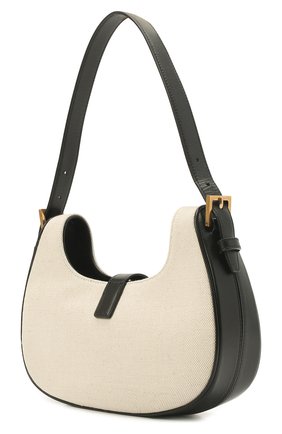 Женская сумка le fermoir SAINT LAURENT кремвого цвета по цене 164000 руб., арт. 672615/95G6W | Фото 4 Женская сумка le fermoir SAINT LAURENT кремвого цвета, арт. 672615/95G6W | Фото 4 (Сумки-технические: Сумки top-handle; Материал: Текстиль; Размер: small)