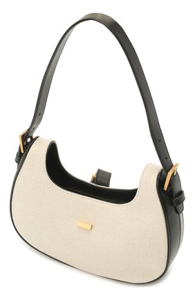 Женская сумка le fermoir SAINT LAURENT кремвого цвета по цене 164000 руб., арт. 672615/95G6W | Фото 5 Женская сумка le fermoir SAINT LAURENT кремвого цвета, арт. 672615/95G6W | Фото 5 (Сумки-технические: Сумки top-handle; Материал: Текстиль; Размер: small)