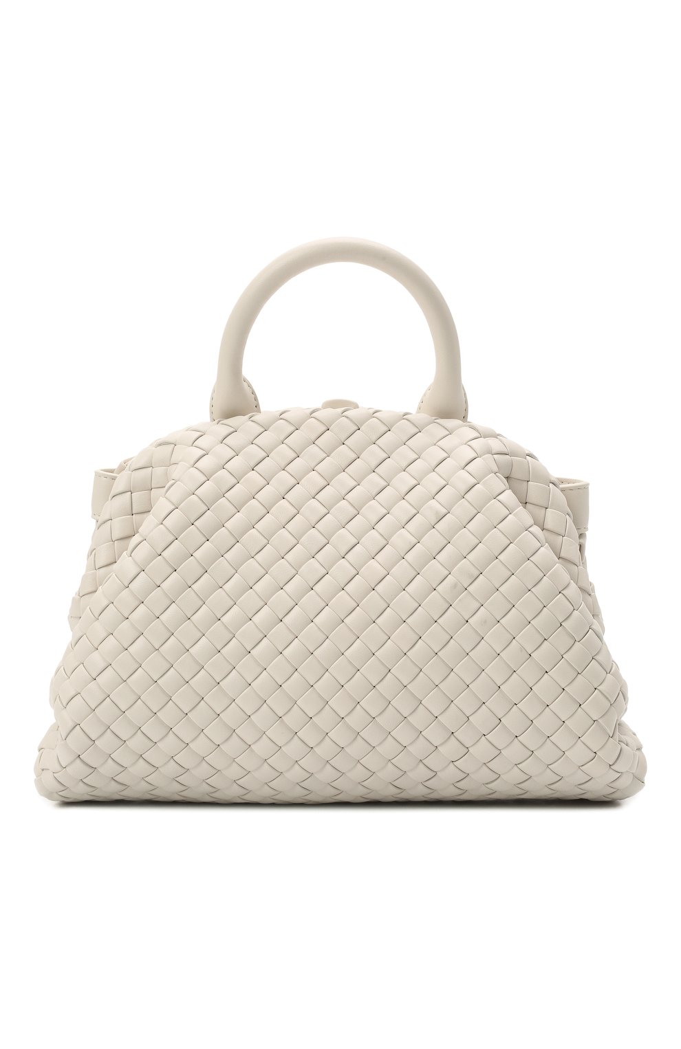 Женская сумка bv handle small BOTTEGA VENETA молочного цвета, арт. 691188/V01D1 | Фото 1 (Сумки-технические: Сумки через плечо, Сумки top-handle; Материал: Натуральная кожа; Ремень/цепочка: На ремешке; Размер: small)