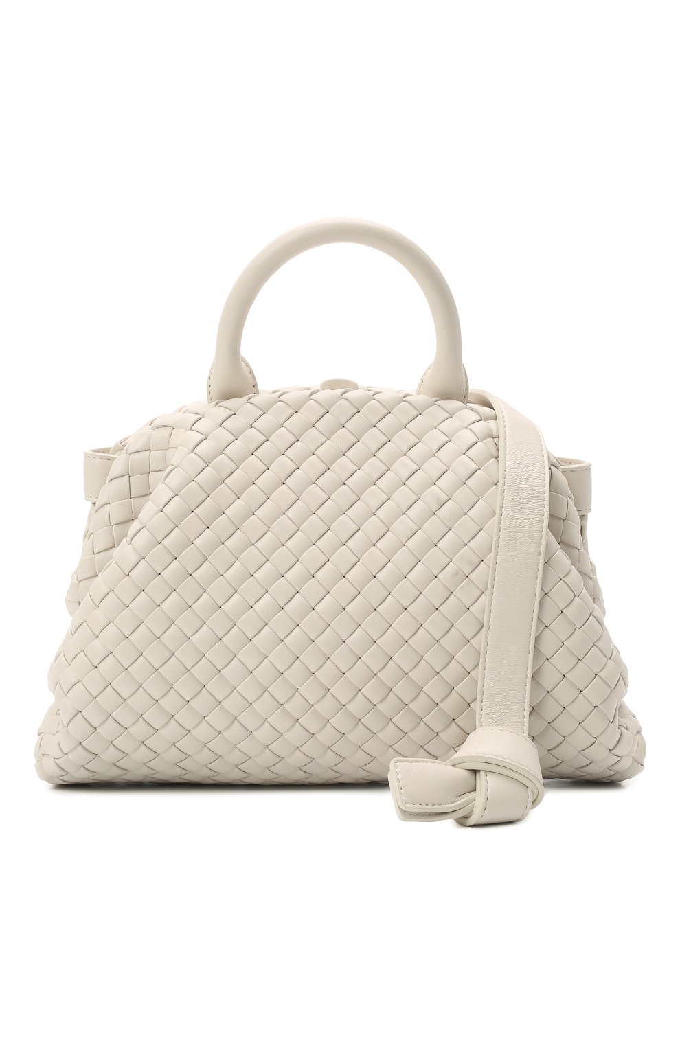 Женская сумка bv handle small BOTTEGA VENETA молочного цвета по цене 362000 руб., арт. 691188/V01D1 | Фото 7 Женская сумка bv handle small BOTTEGA VENETA молочного цвета, арт. 691188/V01D1 | Фото 7 (Сумки-технические: Сумки через плечо, Сумки top-handle; Материал: Натуральная кожа; Ремень/цепочка: На ремешке; Размер: small)