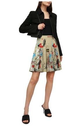Женская хлопковая юбка DSQUARED2 бежевого цвета, арт. S75MA0827/S54493 | Фото 2 (Длина Ж (юбки, платья, шорты): Мини; Материал внешний: Хлопок; Женское Кросс-КТ: Юбка-одежда, юбка-плиссе; Стили: Гламурный)
