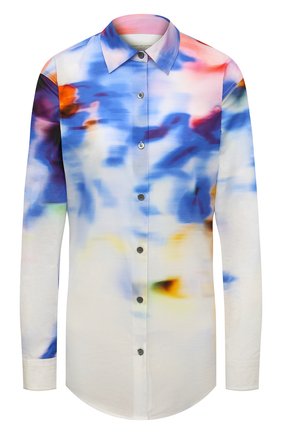 Женская хлопковая рубашка DRIES VAN NOTEN разноцветного цвета по цене 53950 руб., арт. 221-010774-4342 | Фото 1 Женская хлопковая рубашка DRIES VAN NOTEN разноцветного цвета, арт. 221-010774-4342 | Фото 1 (Рукава: Длинные; Длина (для топов): Удлиненные; Материал внешний: Хлопок; Женское Кросс-КТ: Рубашка-одежда; Принт: С принтом; Стили: Романтичный)