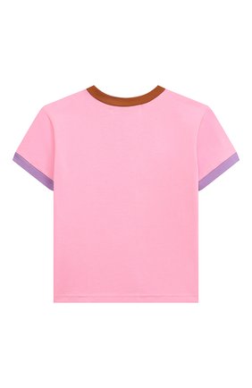 Детская хлопковая футболка NATASHA ZINKO розового цвета, арт. SS22NZCH511-09/29/70/3-8 | Фото 2 (Материал внешний: Хлопок; Рукава: Короткие; Девочки Кросс-КТ: футболка-одежда; Ростовка одежда: 4 года | 104 см, 6 лет | 116 см, 8 лет | 128 см)