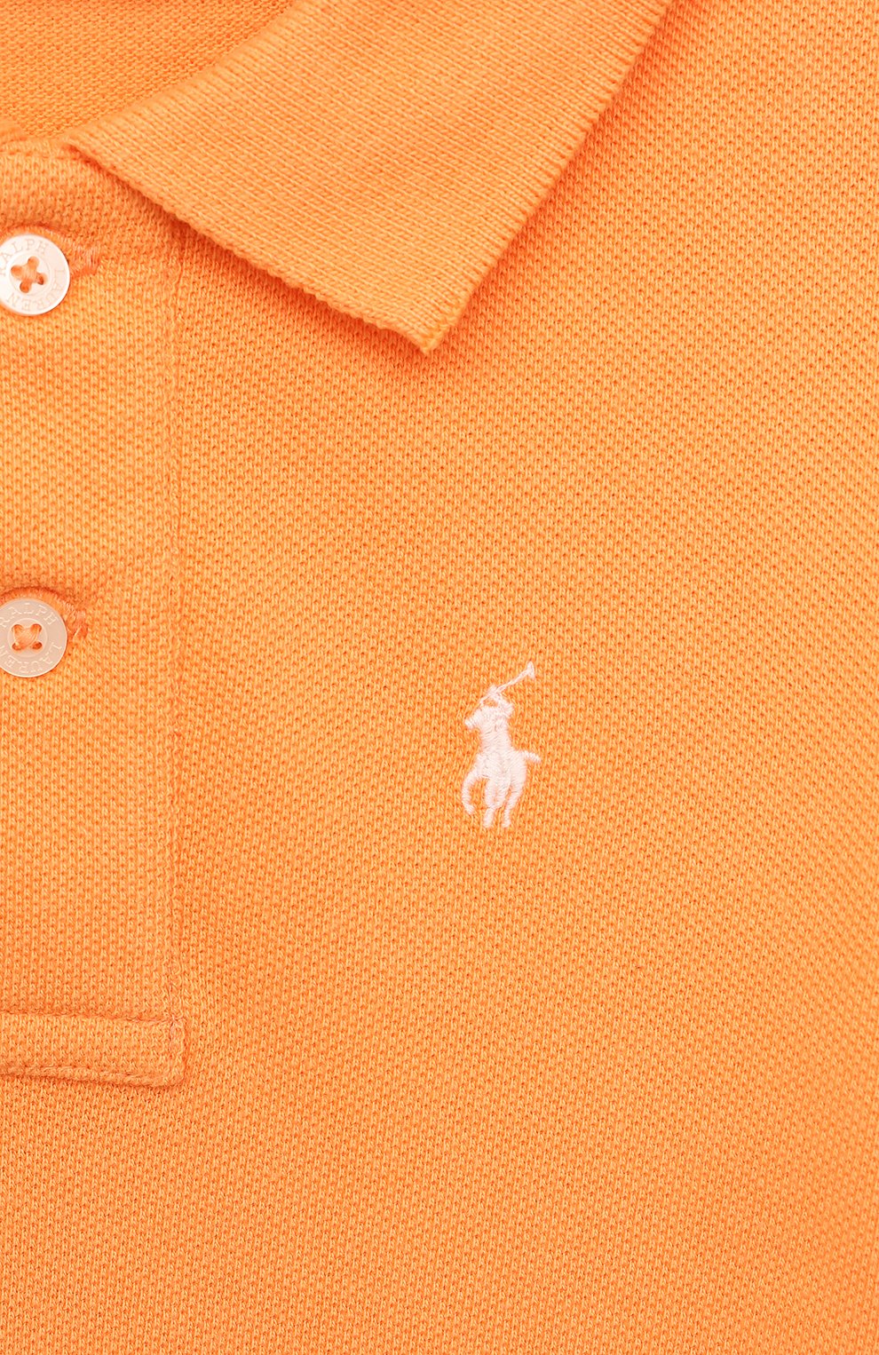 Детское хлопковое поло POLO RALPH LAUREN оранжевого цвета, арт. 312811484 | Фото 3 (Рукава: Короткие; Материал внешний: Хлопок; Ростовка одежда: 5 лет | 110 см, 6 лет | 116 см)