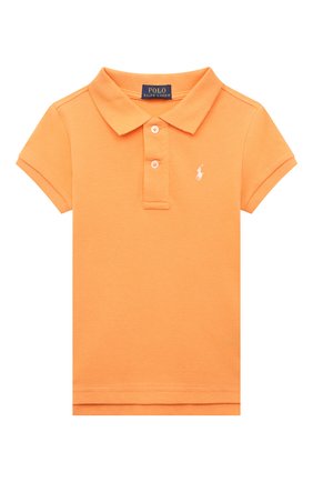Детское хлопковое поло POLO RALPH LAUREN оранжевого цвета, арт. 311811484 | Фото 1 (Материал внешний: Хлопок; Рукава: Короткие; Ростовка одежда: 2 года | 92 см, 3 года | 98 см, 4 года | 104 см)