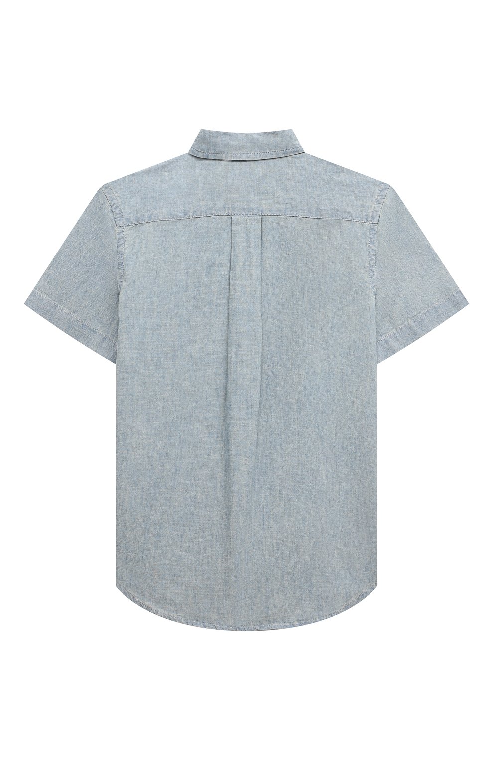 Детская хлопковая рубашка POLO RALPH LAUREN голубого цвета, арт. 323865282 | Фото 2 (Рукава: Короткие; Случай: Повседневный; Материал внешний: Хлопок)