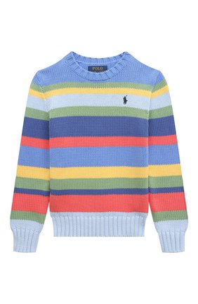 Детский хлопковый пуловер POLO RALPH LAUREN разноцветного цвета, арт. 323862006 | Фото 1 (Рукава: Длинные; Материал внешний: Хлопок; Мальчики Кросс-КТ: Пуловер-одежда)