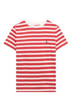 Детская хлопковая футболка POLO RALPH LAUREN красного цвета, арт. 323861429 | Фото 1 (Материал внешний: Хлопок; Рукава: Короткие)