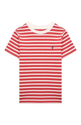 Детская хлопковая футболка POLO RALPH LAUREN красного цвета, арт. 321861429 | Фото 1 (Рукава: Короткие; Материал внешний: Хлопок)
