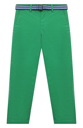 Детские хлопковые брюки POLO RALPH LAUREN зеленого цвета, арт. 321855394 | Фото 1 (Материал внешний: Хлопок; Случай: Повседневный; Ростовка одежда: 2 года | 92 см, 3 года | 98 см, 4 года | 104 см)