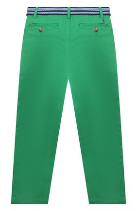 Детские хлопковые брюки POLO RALPH LAUREN зеленого цвета, арт. 321855394 | Фото 2 (Материал внешний: Хлопок; Случай: Повседневный; Ростовка одежда: 2 года | 92 см, 3 года | 98 см, 4 года | 104 см)