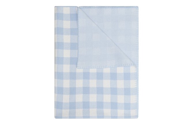 Детского хлопковое одеяло POLO RALPH LAUREN голубого цвета, арт. 320864895 | Фото 1