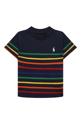 Детский хлопковая футболка POLO RALPH LAUREN темно-синего цвета, арт. 320861039 | Фото 1