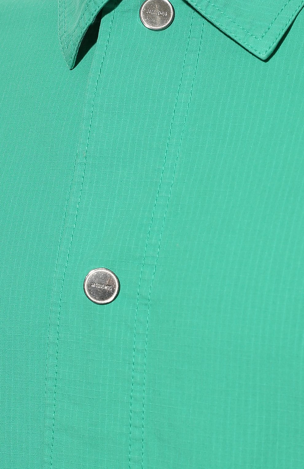 Мужская хлопковая куртка JACQUEMUS зеленого цвета, арт. 225SH015-1046 | Фото 5 (Кросс-КТ: Куртка, Ветровка; Рукава: Длинные; Длина (верхняя одежда): До середины бедра; Материал внешний: Хлопок; Стили: Минимализм)