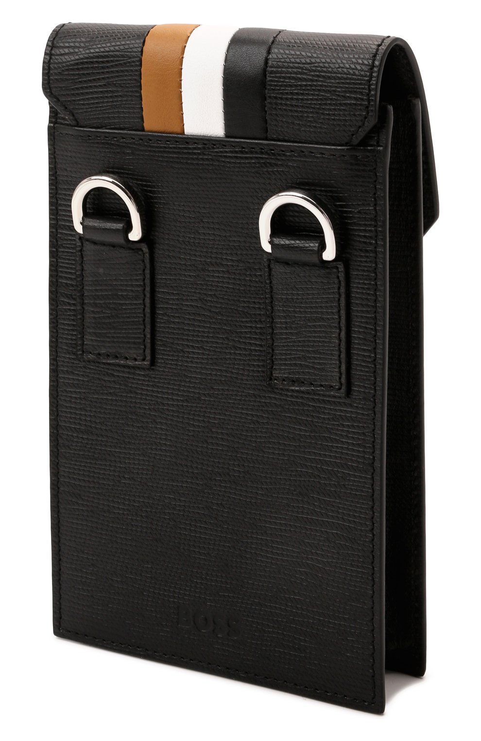 Кожаный чехол для iphone BOSS черного цвета, арт. 50470829 | Фото 4 (Женское Кросс-КТ: Кожа iPhone; Материал: Натуральная кожа)