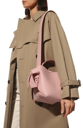 Женская сумка musubi mini ACNE STUDIOS розового цвета, арт. A10093 | Фото 2 (Ремень/цепочка: На ремешке; Материал: Натуральная кожа; Размер: mini; Сумки-технические: Сумки top-handle, Сумки через плечо)